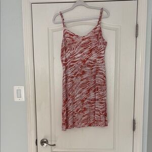 Pink and White Patterned Women's Dress